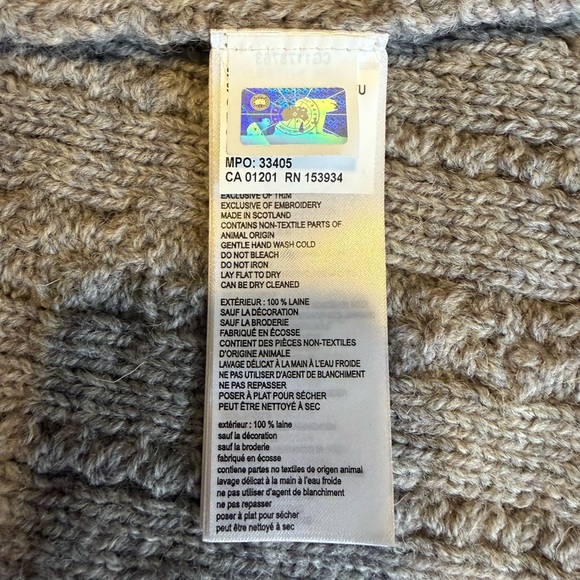 Authentic Canada Goose Wool Cable Knit Scarf - Picture 7 of 8